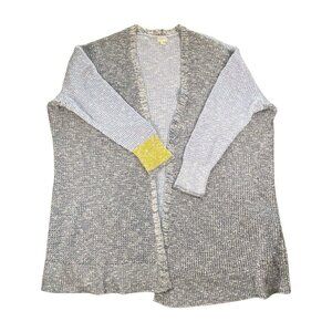 Caslon Blue Gray Open Knit Long Duster Cardigan Womens 3X Cotton